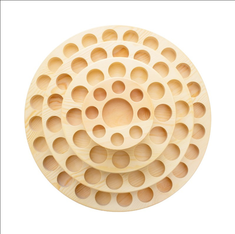 Eterinių aliejų laikymo padėklas iš medžio masyvo, trijų sluoksnių, eterinių aliejų demonstravimas, klasifikavimo lentyna, apvali, pasukama, aromaterapija