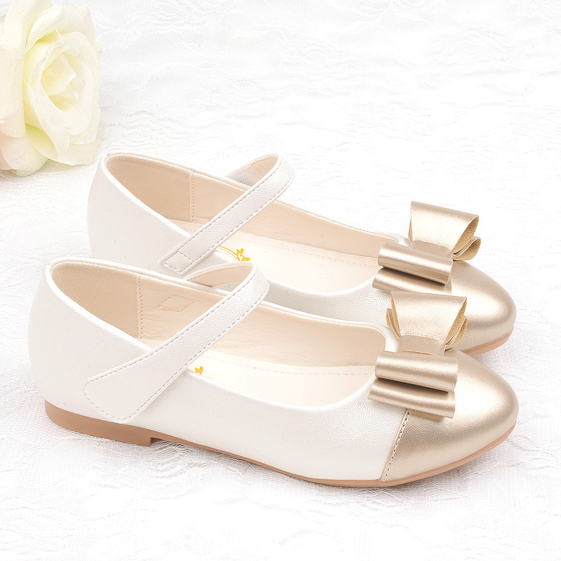 Hercegnős cipők Gyermek lányka bőrcipők Puha talpú kislány baba masni hercegnős cipők 2025 Új lányka négy évszakos cipők