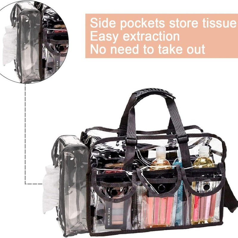 skladom Priehľadná cestovná taška z PVC Veľká kozmetická taška s ramenným popruhom Vrecko na vreckovky Kozmetická úložná krabička Amazon