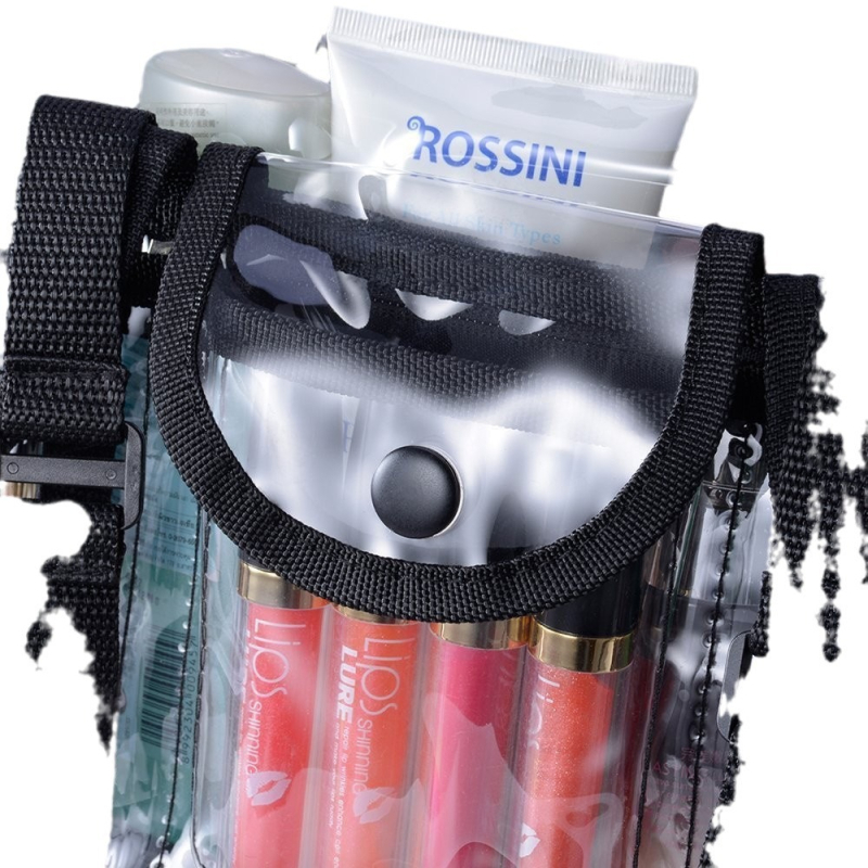 skladom Priehľadná cestovná taška z PVC Veľká kozmetická taška s ramenným popruhom Vrecko na vreckovky Kozmetická úložná krabička Amazon