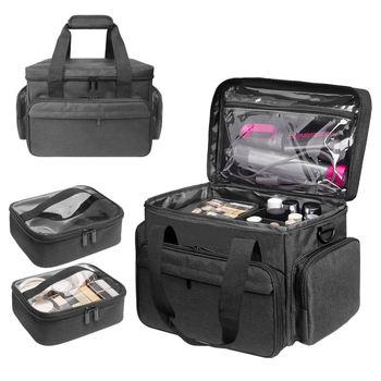 Sandėlyje „Amazon“ nuimamas didelės talpos kosmetikos krepšys, skirtas daugiafunkciniam kosmetikos, moterims skirtų daiktų laikymui,