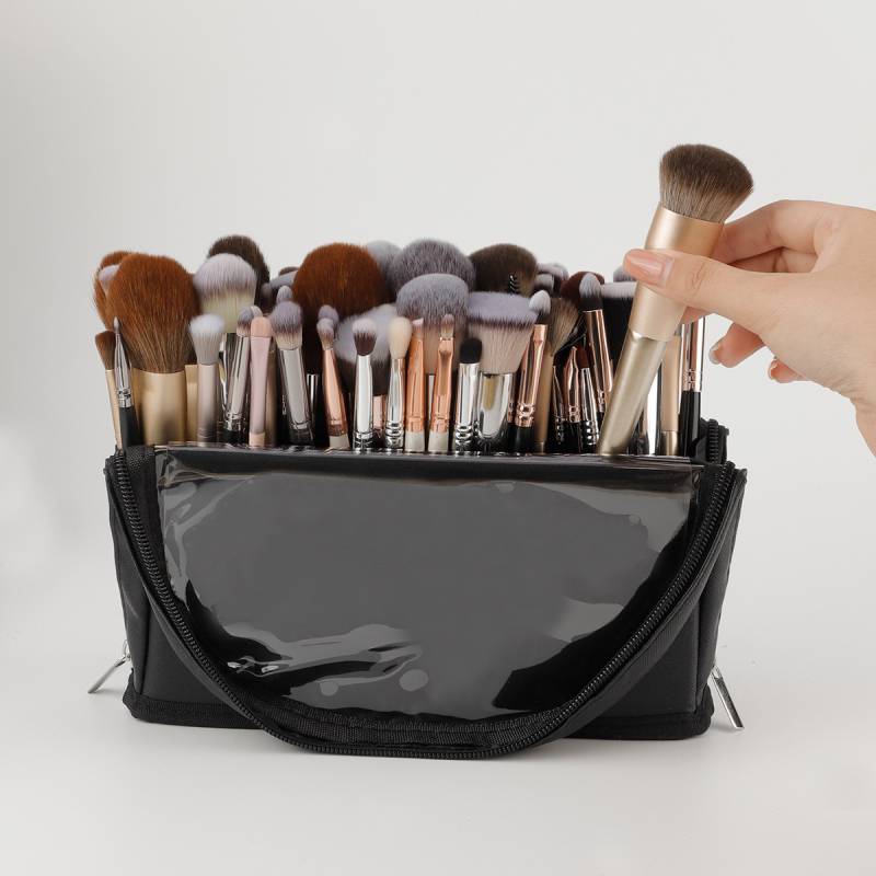 Didelės talpos tamsus magnetinis užraktas makiažo šepetėlių maišelis laikymo maišelis makiažo atlikėjo specialus makiažo tolesnių veiksmų rinkinys patogus makiažo šepetėlių maišelis