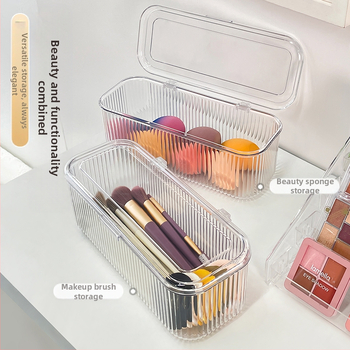 Κουτί αποθήκευσης βαμβακιού με πούδρα, τραπέζι ντυσίματος, επιφάνεια εργασίας, πινέλο καλλυντικών, κραγιόν, ανθεκτικό στη σκόνη, μαξιλάρι αέρα, ράφι αποθήκευσης, αυγό ομορφιάς