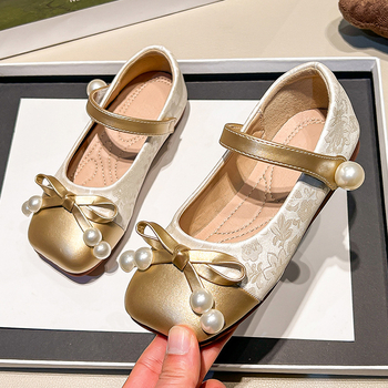 Кожени обувки за момичета 3-12 години, перлени, xiangfeng, Joker, детски обувки за принцеси, обувки за момичета, големи детски обувки на едро
