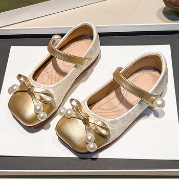 Кожени обувки за момичета 3-12 години, перлени, xiangfeng, Joker, детски обувки за принцеси, обувки за момичета, големи детски обувки на едро