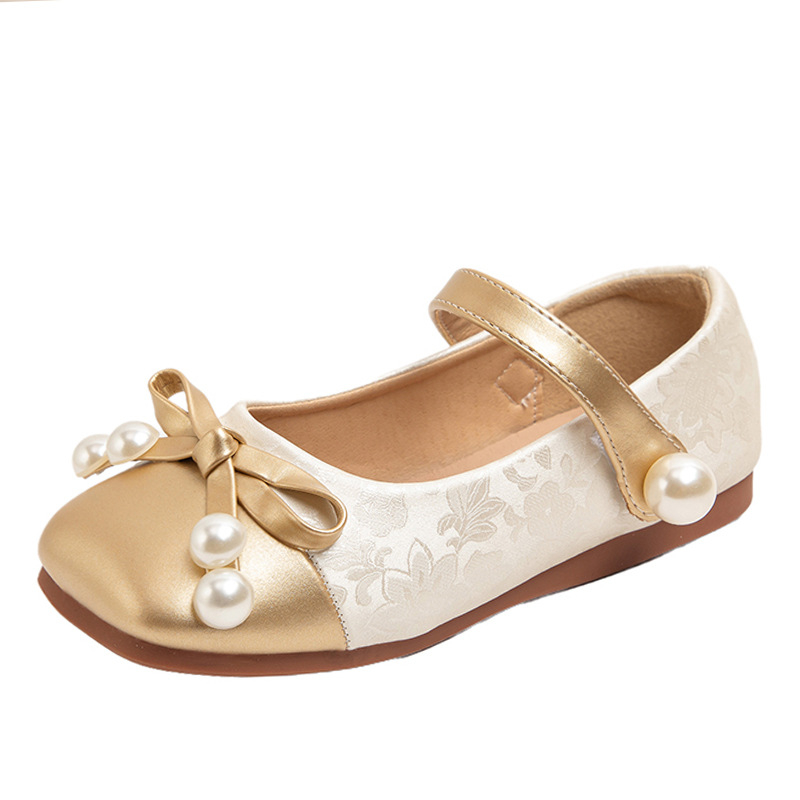 Кожени обувки за момичета 3-12 години, перлени, xiangfeng, Joker, детски обувки за принцеси, обувки за момичета, големи детски обувки на едро