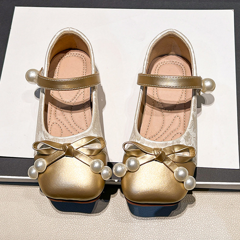 Кожени обувки за момичета 3-12 години, перлени, xiangfeng, Joker, детски обувки за принцеси, обувки за момичета, големи детски обувки на едро