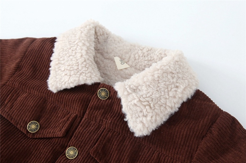 Novi dječji zimski kaput, novi korejski dječji baršunasti zadebljani gornji dio od janjeće vune, dječja kordurojska odjeća