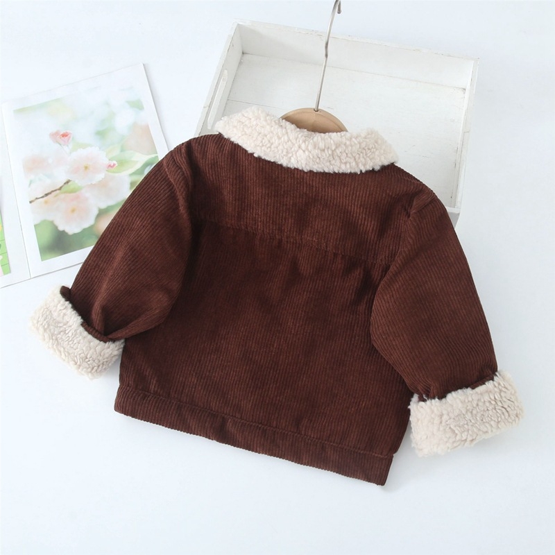 Novi dječji zimski kaput, novi korejski dječji baršunasti zadebljani gornji dio od janjeće vune, dječja kordurojska odjeća