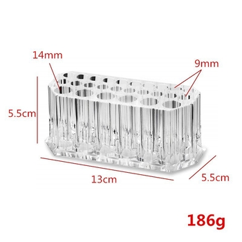 Διασυνοριακή βάση αποθήκευσης πινέλων καλλυντικών 26 οπών, κουτί φινιρίσματος για στυλό γραφείου, βαρέλι αποθήκευσης, διαφανής βάση αποθήκευσης