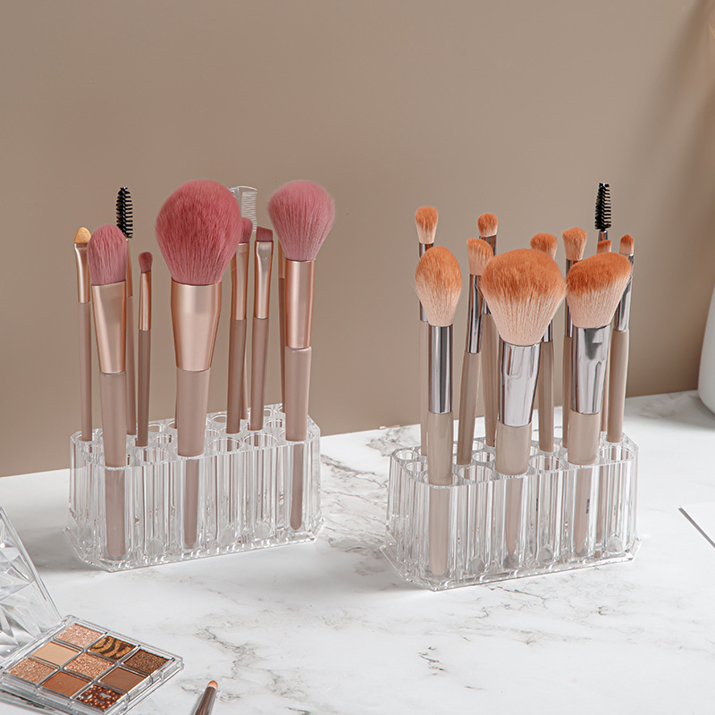 Tarpvalstybinis 26 skylių kosmetikos šepetėlių laikymo stovas akių kontūro laikymo apdailos dėžutė stalviršio rašiklio laikiklis laikymo statinė permatoma laikymo lentynėlė