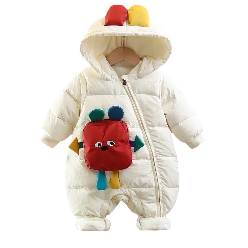 pf273 kūdikio medvilninis kombinezonas, sustorintas kūdikio žieminiai drabužiai, madingi išeiginiai drabužiai, super mielas robotas
