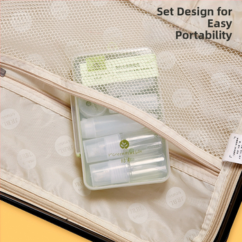 Ceļojumu pudelēs pildīta 10 daļu komplekts Pārnēsājama kosmētikas un ādas kopšanas tukša pudele Lidmašīnas spiedpoga mazgāšanas losjona pudele