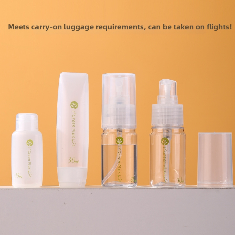 Комплект от 10 бутилки за пътуване, преносима козметика и грижа за кожата, празна бутилка, самолет, пресоваща се бутилка за измиване с лосион