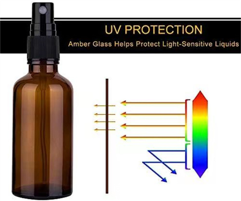 Vairumtirdzniecības brūna stikla smidzināšanas pudele, brūna eļļas pudele, mājas dezinfekcijas līdzekļa sūkņa galvas smidzināšanas kosmētika, pudelēs pildīta