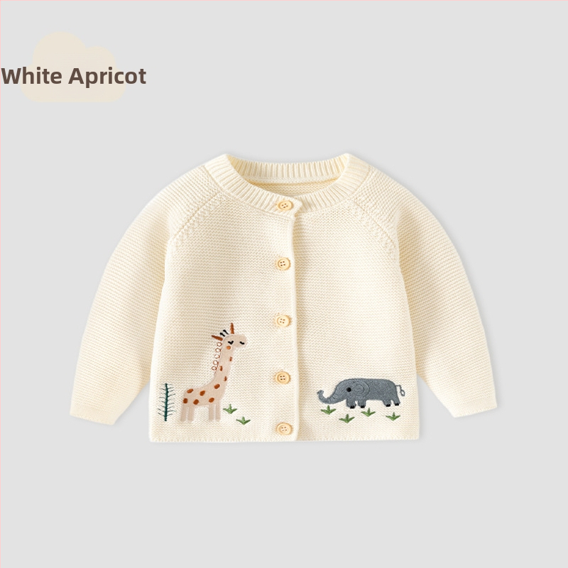 Pamučni dječji džemper Happy Animal Class a za jesen i zimu, pleteni dječji kardigan, jednobojni slatki dječji kaputić
