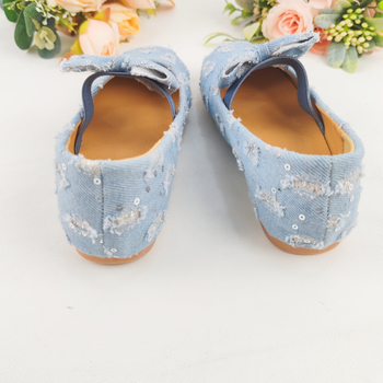Meiteņu seklās Mary Jane kurpes 2025. gada pavasarī, jaunas korejiešu stila džinsa plakanās kurpes vecākiem bērniem, deju apavi