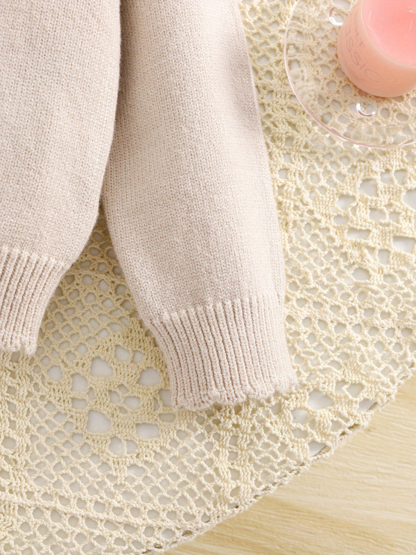 Pleteni pulover dugih rukava s vezom trešnje - prikladan za dječje svakodnevno nošenje i putovanja, modni stil za djecu preko granica