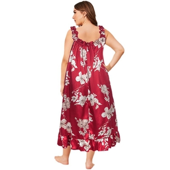 Amazon διασυνοριακές πιτζάμες από μετάξι πάγου plus size γυναικεία καλοκαιρινά λεπτά ρούχα για το σπίτι μακριά γυναικεία νυχτικά χονδρικής SQ22065