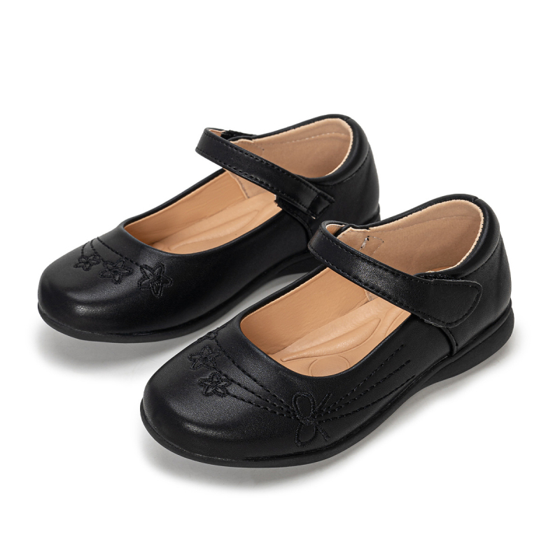Кожени обувки за момичета, пролет 2025, нови обувки за момичета, ученически обувки в британски стил, модни черни обувки за бебета
