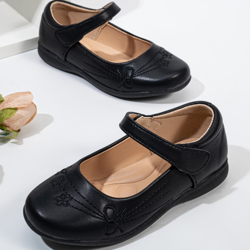 Кожени обувки за момичета, пролет 2025, нови обувки за момичета, ученически обувки в британски стил, модни черни обувки за бебета