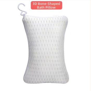 Skersinio krašto kaulo formos 3D tinklelio pagalvė su 2 siurbtukais vonios galvos atrama SPA voniai vonios pagalvė galvos ir kaklo atrama