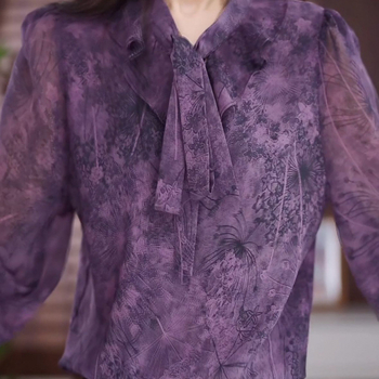 W8R плюс размер Модна риза с дълъг ръкав 2025 Пролет Нов Свободен Топ, Покриващ Плътно Стилна Тънка Универсална Принтирана