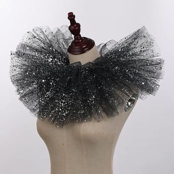 Pārrobežu Amazon klauna Cosplay apkakle ar bronzējošu pūkainu viltus apkakli, noņemamu vampīra kleitu ar daudzkārtu ielocēm