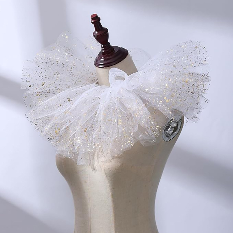 Pārrobežu Amazon klauna Cosplay apkakle ar bronzējošu pūkainu viltus apkakli, noņemamu vampīra kleitu ar daudzkārtu ielocēm