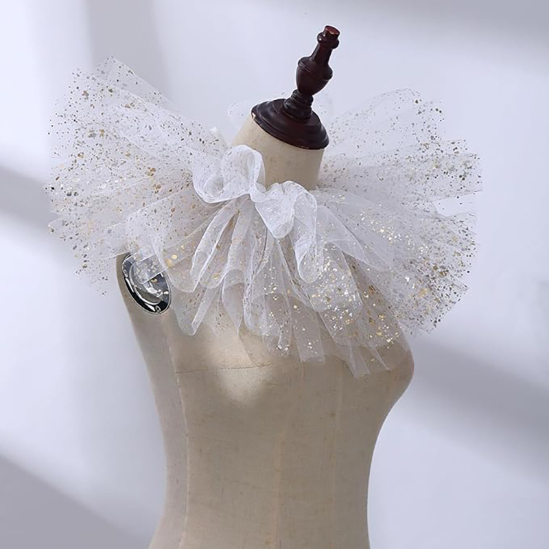 Pārrobežu Amazon klauna Cosplay apkakle ar bronzējošu pūkainu viltus apkakli, noņemamu vampīra kleitu ar daudzkārtu ielocēm