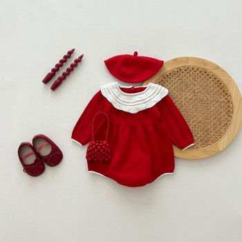 2024 m. rudens ir žiemos megztas kūdikio megztinis su ilgomis rankovėmis ir Haggis logotipu mergaitėms, skirtas laisvalaikiui