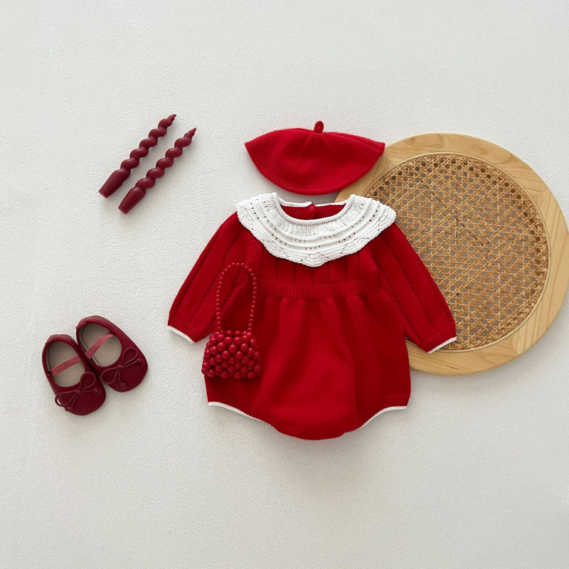 2024 m. rudens ir žiemos megztas kūdikio megztinis su ilgomis rankovėmis ir Haggis logotipu mergaitėms, skirtas laisvalaikiui