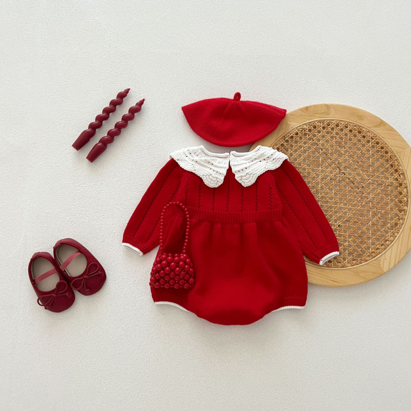 2024 m. rudens ir žiemos megztas kūdikio megztinis su ilgomis rankovėmis ir Haggis logotipu mergaitėms, skirtas laisvalaikiui