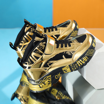 Παιδικά Παπούτσια Άνοιξη και Φθινόπωρο Δερμάτινα Χρυσά Chelsea Αναπνέοντα Παπούτσια Τρεξίματος για Αγόρια Αθλητικά Παπούτσια Μοντέρνο Φθινοπωρινό Στυλ