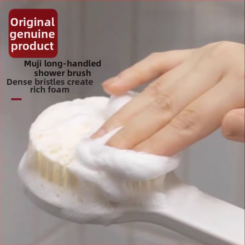 Ιαπωνικό στυλ αυθεντική βούρτσα μπάνιου MUJI με μακριά λαβή και απαλή τρίχα, εξαιρετικά απαλή βούρτσα μπάνιου για άνδρες και γυναίκες, εξαιρετικά απαλή, με φυσαλίδες μπάνιου