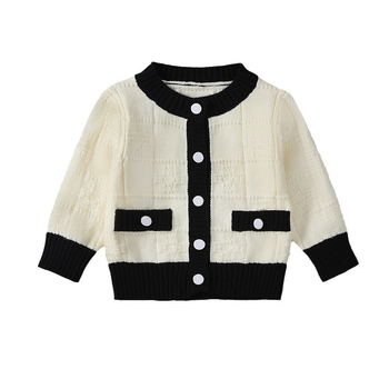 Διασυνοριακές Εισαγωγές Φθινόπωρο και Χειμώνας Νέο Κορίτσι Πλεκτό Πουλόβερ με Στυλ Chanel για Μωρό, Κούκλα για Μωρό, Χαριτωμένο Πουλόβερ με Παλτό