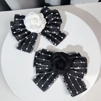 Pārrobežu rotaslietas Dienvidkorejas xiangfeng camellia lolita krekls tauriņš kaklasaite sieviešu žakarda tauriņa piespraudes aksesuāri