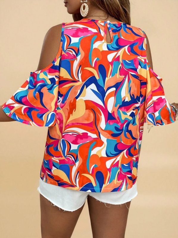 2025 m. moteriški „Amazon“ tarpvalstybinės Europos ir Amerikos užsienio prekybos marškinėliai, elegantiški, apvalios iškirptės, trumpomis rankovėmis, laisvi, spausdinti, madingi.