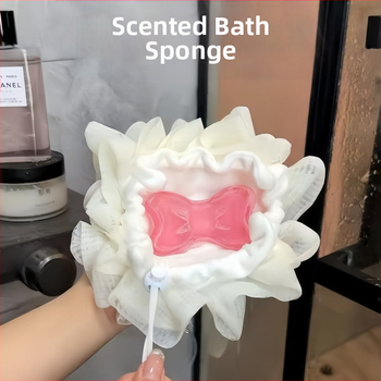Висококачествена топка за вана, обвита в мека, супер артефакт за вана, не разпръсква, търкаща топка за вана с цвете, голям сапун две в едно