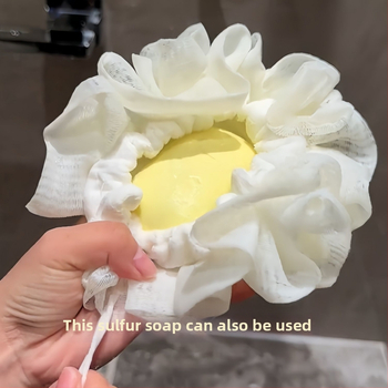 Висококачествена топка за вана, обвита в мека, супер артефакт за вана, не разпръсква, търкаща топка за вана с цвете, голям сапун две в едно