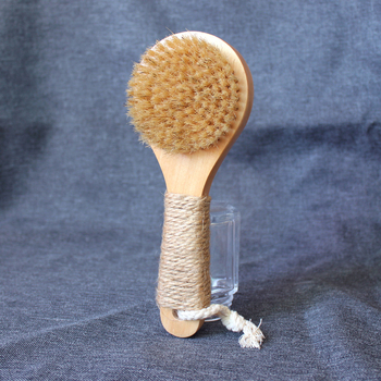 20 cm-es csúszásmentes rövid nyél, tömörfa sörtéjű fürdőkefe, fürdőkefe, dörzsölő, hamutartó kefe, egész testre való száraz kefe