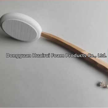 Глава за четка от вълна EVA с дървена дръжка, апликатор за четка за вана с пяна, дървена четка за вана на склад