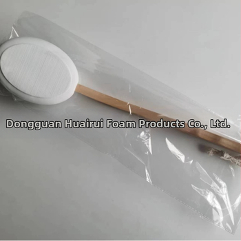 Глава за четка от вълна EVA с дървена дръжка, апликатор за четка за вана с пяна, дървена четка за вана на склад