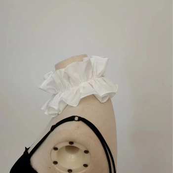 Νέο κολάρο από καθαρό βαμβάκι με πτυχωτό vintage κολάρο Ralph, ψεύτικο κολάρο, γυναικεία φωτογράφιση δικαστικού χώρου, μοντελοποίηση σκηνής