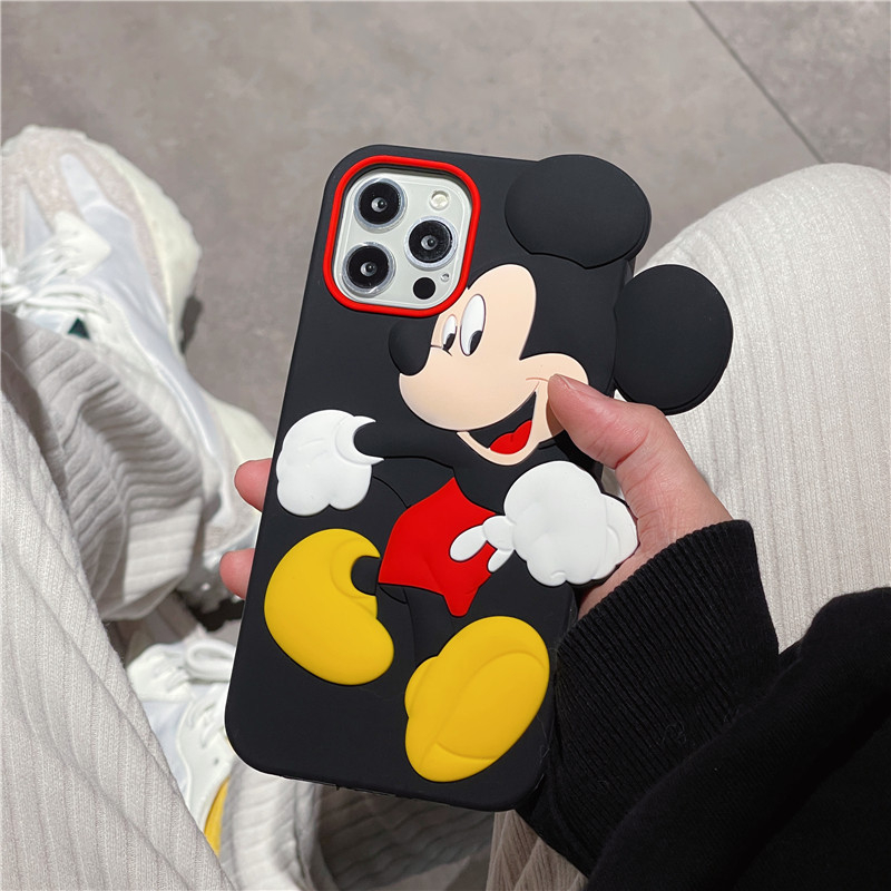 11 Carcasă drăguță Mickey pentru telefonul Apple 15, carcasă de protecție pentru iPhone 16promax 12/14, silicon integral X