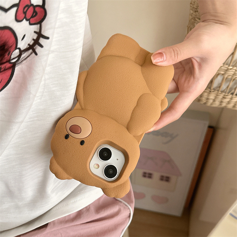 Aranyos sztereó Barcelona maci, iPhone 16, Apple 15Promax/14/13 telefontokhoz, új lánynak való