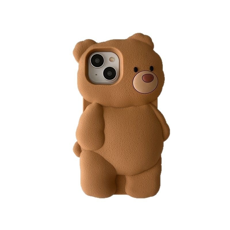 Aranyos sztereó Barcelona maci, iPhone 16, Apple 15Promax/14/13 telefontokhoz, új lánynak való