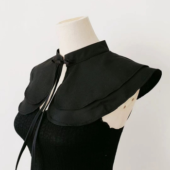 Διπλό στρώμα γαλλικού στιλ, κομψός μανδύας ώμου, διακοσμητικός γιακάς με διακοσμητικά στοιχεία και κομψό καλλιτεχνικό στυλ