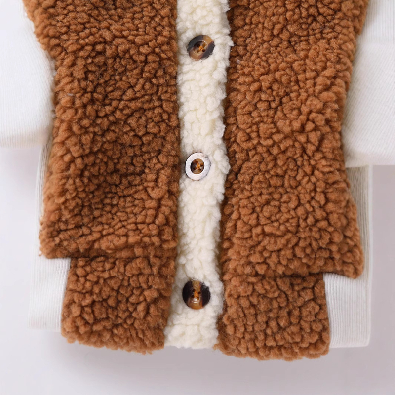 Vaikiški europietiški ir amerikietiški žieminiai ilgarankoviai grynos spalvos pliušiniai sustorinti beisbolo uniformos švarkai, vaikų drabužių komplektai