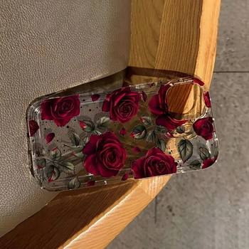 Luxusné puzdro na mobilný telefón Apple 17Pro v červenej ruži, priehľadné puzdro pre iPhone 16Pro, model 14, cezhraničné, horúce, vesmírne, 12